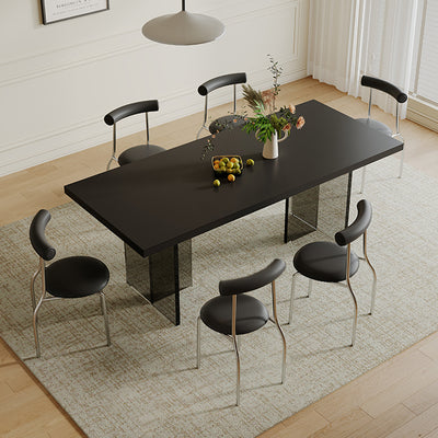 ACEX公式/ダイニングテーブル アクリル樹脂 モダン風 - 透明ブラックアクリル樹脂脚のダイニングテーブル