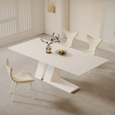 ACEX公式/ダイニングテーブル クリーム風 - 高品質の炭素鋼脚がスマートなデザインのテーブル